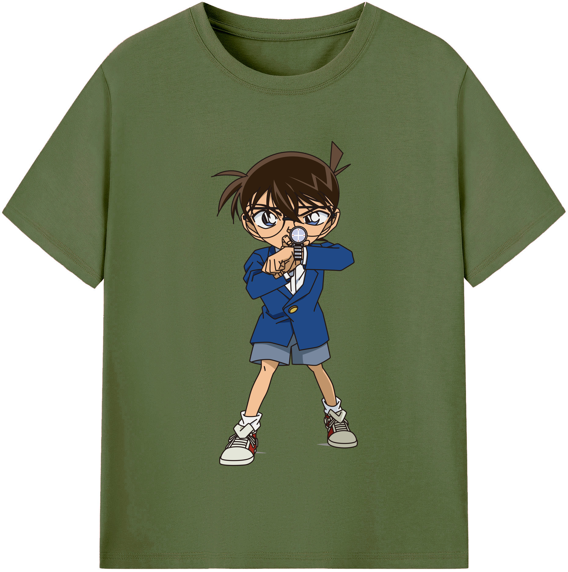 （画像用） 名探偵コナン 江戸川 コナン Detective Conan Conan Edogawa 綿100％半袖Tシャツ（フロントプリント）